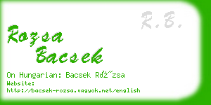 rozsa bacsek business card